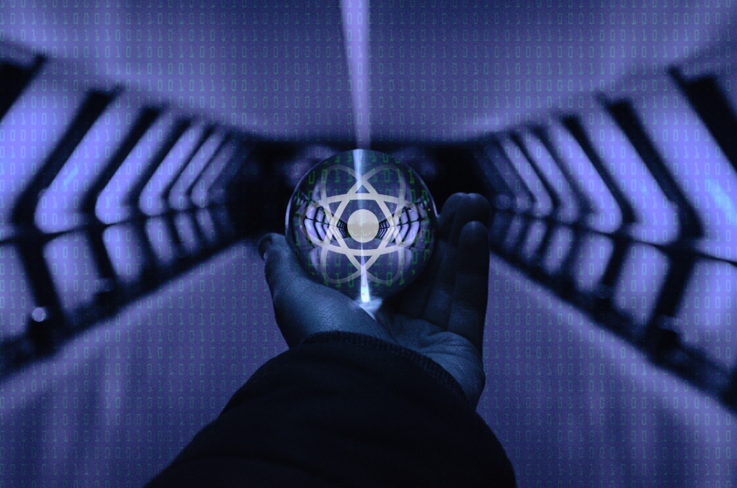 abstract image of a hand holding a globe